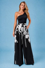 Weite Hose mit Blumenmuster