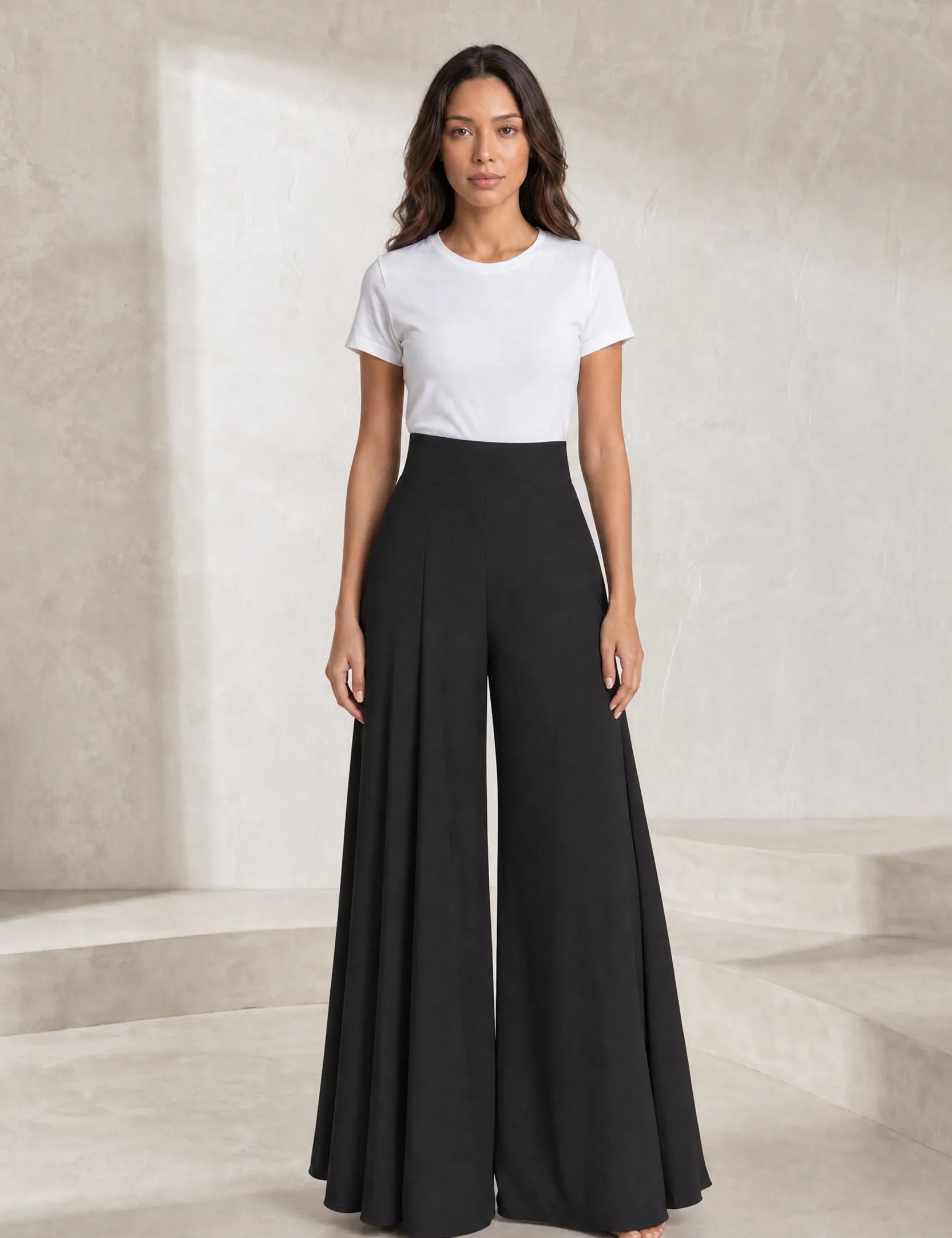 Pantalon large taille haute fluide | Lounelle Paris