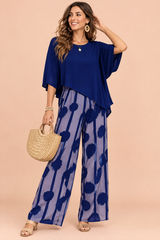 Blaues Hosen-Set mit Punktemuster