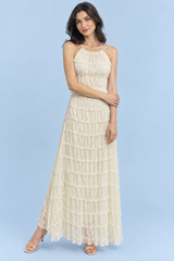 Off-White Plissee-Maxikleid