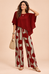 Rotes Hosen-Set mit Punktemuster
