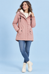 Oversize-Parka mit Kapuze in Pink