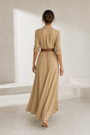 Robe col chemise ceinturée | Lounelle Paris