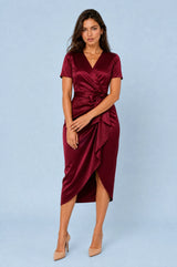 V-Ausschnittkleid mit Schleife