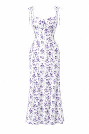 Robe fleurie ajustée dos ouvert | Lounelle Paris