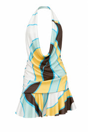 Robe imprimée col licou dos nu | Lounelle Paris