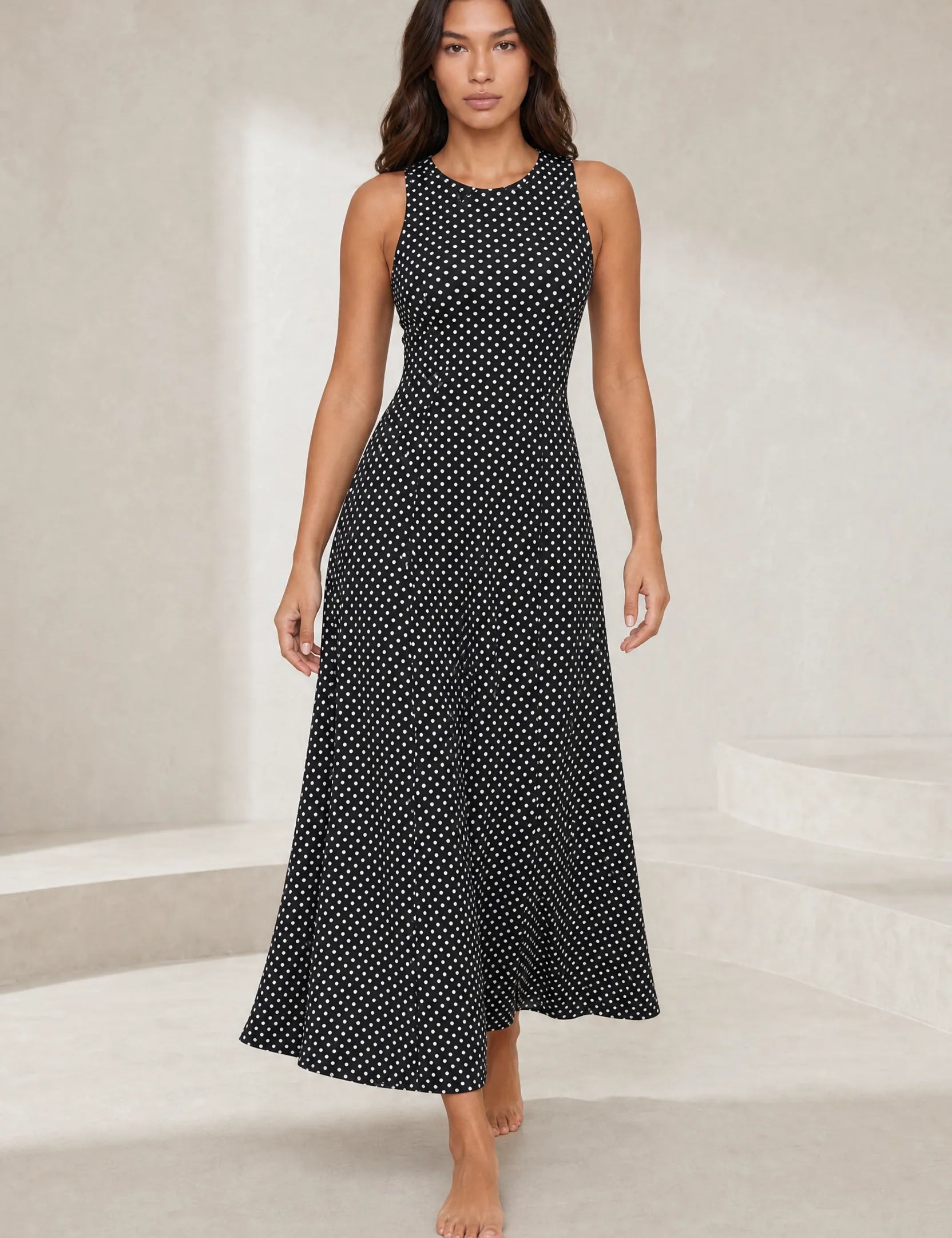 Robe longue à pois dos nu | Lounelle Paris