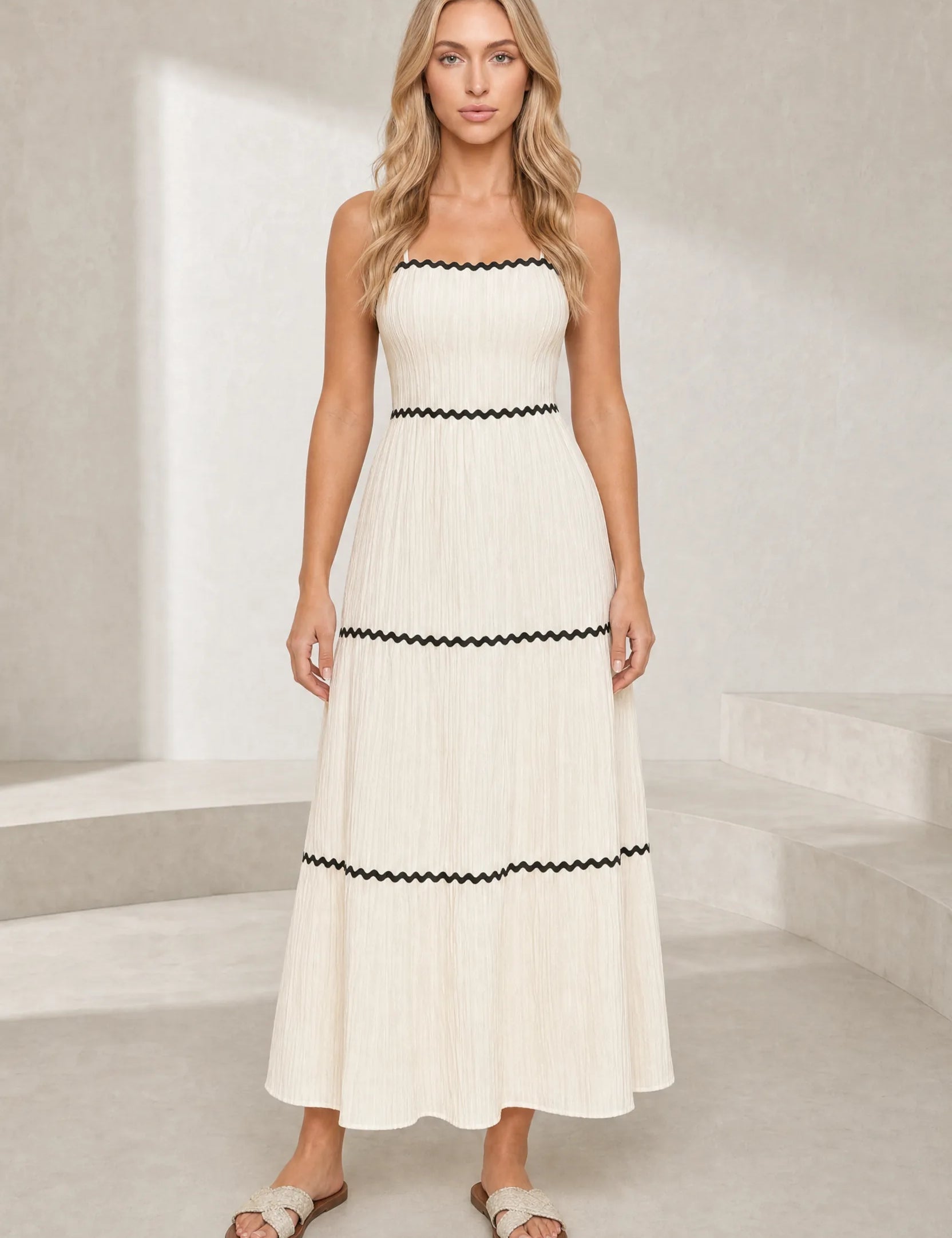 Robe longue abricot bretelles dos noué | Lounelle Paris