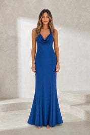 Robe longue bleue col licou | Lounelle Paris
