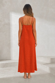 Robe longue bretelles encolure carrée | Lounelle Paris