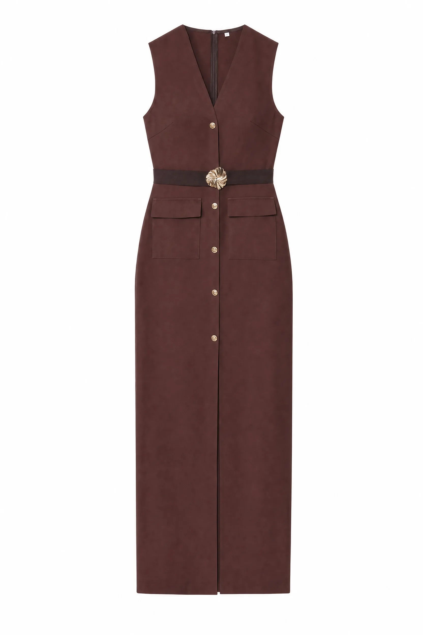 Robe longue col V ceinturée | Lounelle Paris