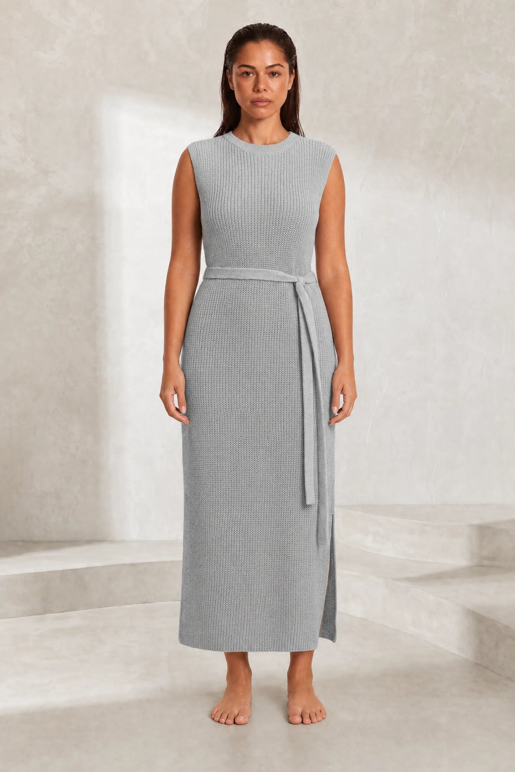 Robe longue en maille fendue | Lounelle Paris