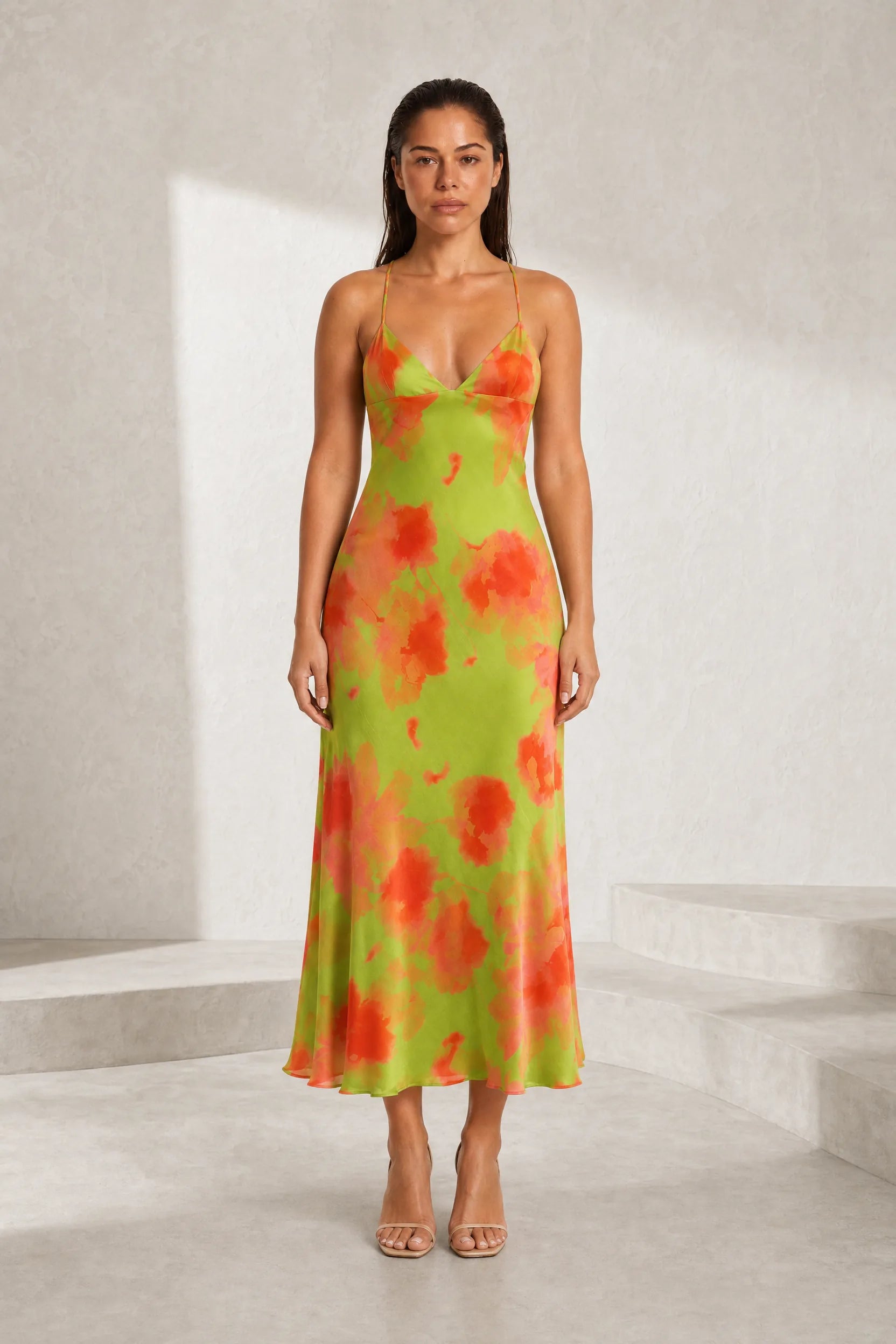 Robe longue florale dos nu | Lounelle Paris