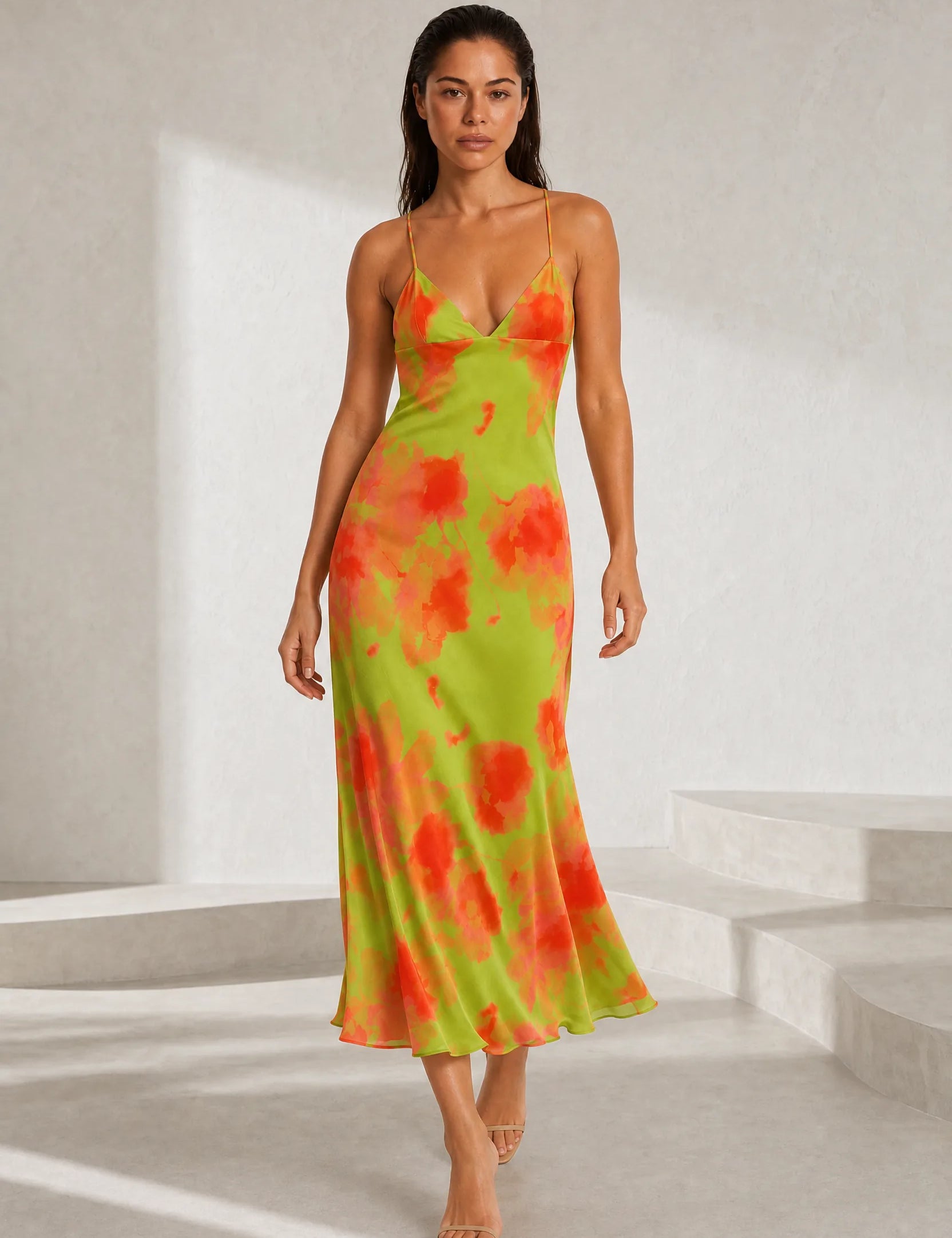 Robe longue florale dos nu | Lounelle Paris