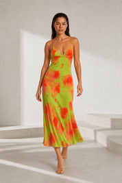Robe longue florale dos nu | Lounelle Paris