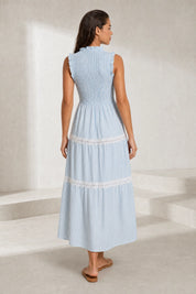 Robe longue rayée smockée | Lounelle Paris