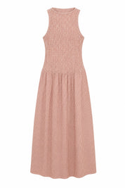 Robe longue vichy smockée | Lounelle Paris