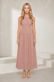 Robe longue vichy smockée | Lounelle Paris