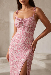 Robe midi florale à fente | Lounelle Paris