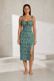 Robe midi florale à fente | Lounelle Paris