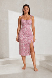 Robe midi florale à fente | Lounelle Paris
