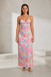 Robe midi florale à fines bretelles | Lounelle Paris