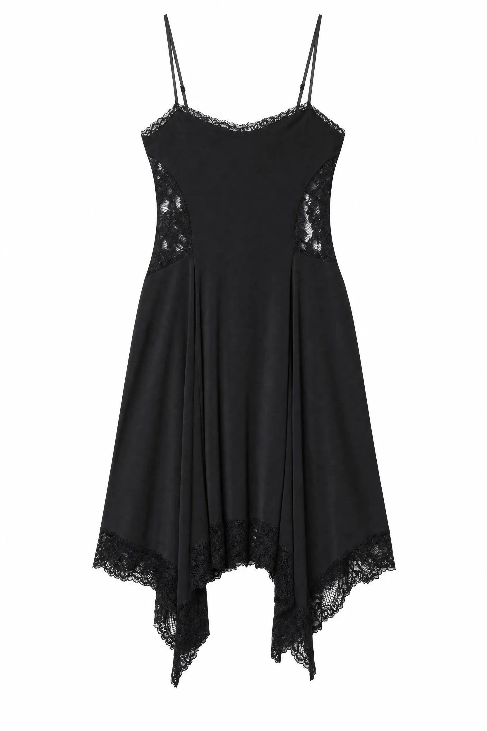 Robe noire asymétrique en dentelle | Lounelle Paris