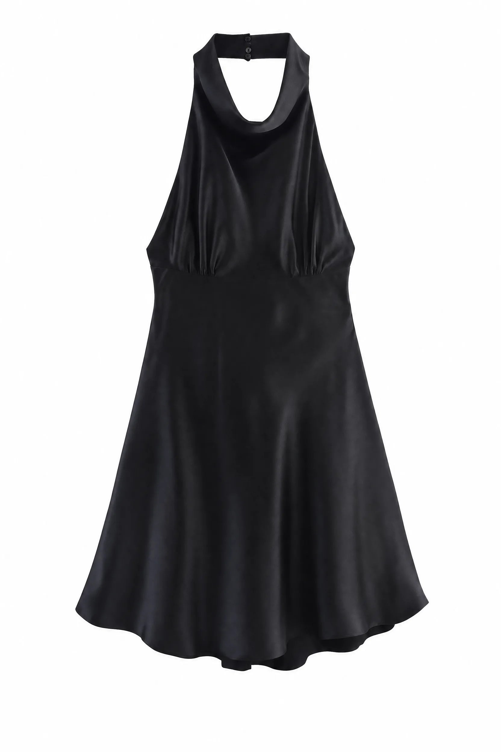 Robe noire col licou satinée | Lounelle Paris