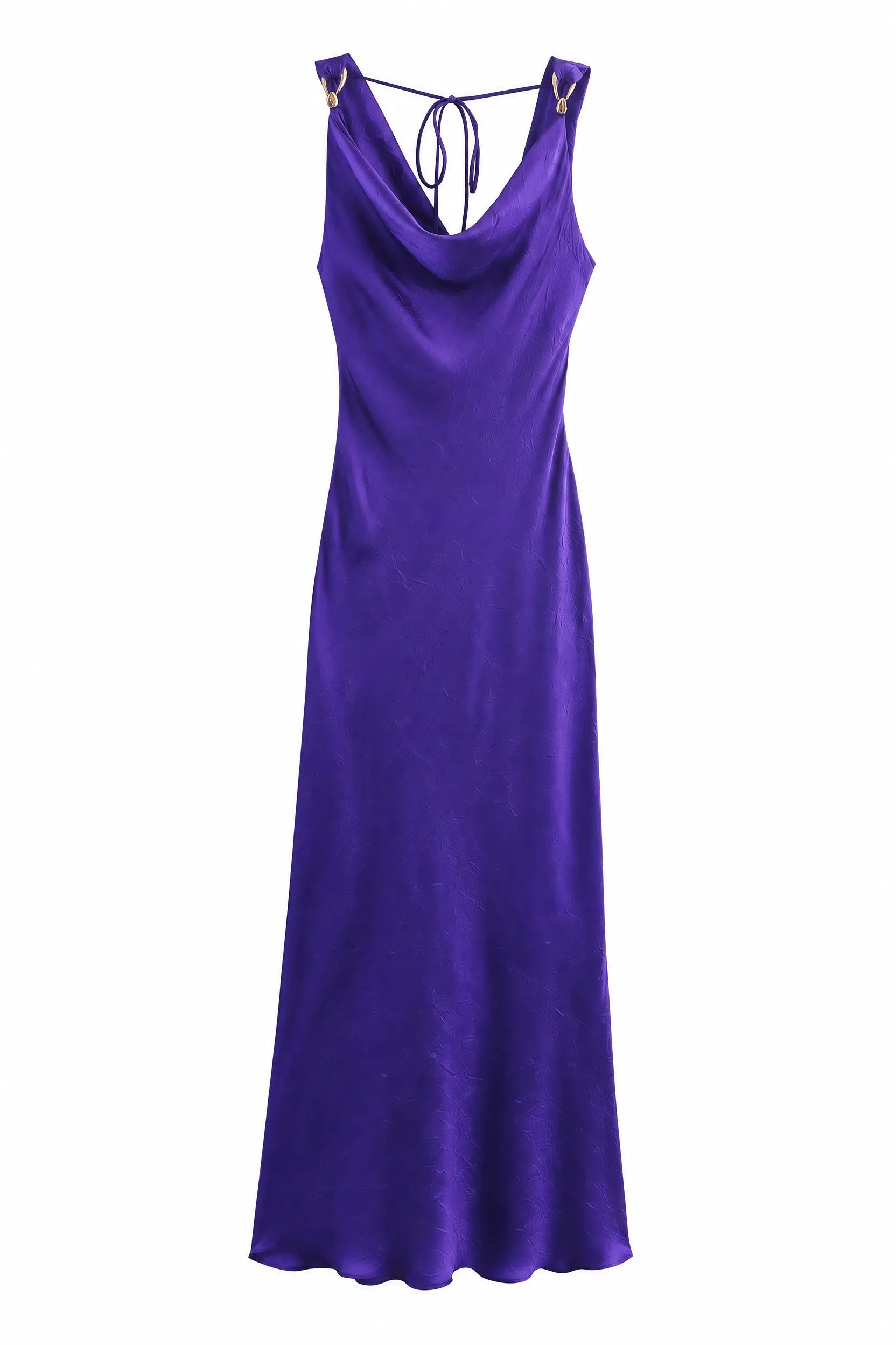 Robe violette satinée dos nu | Lounelle Paris