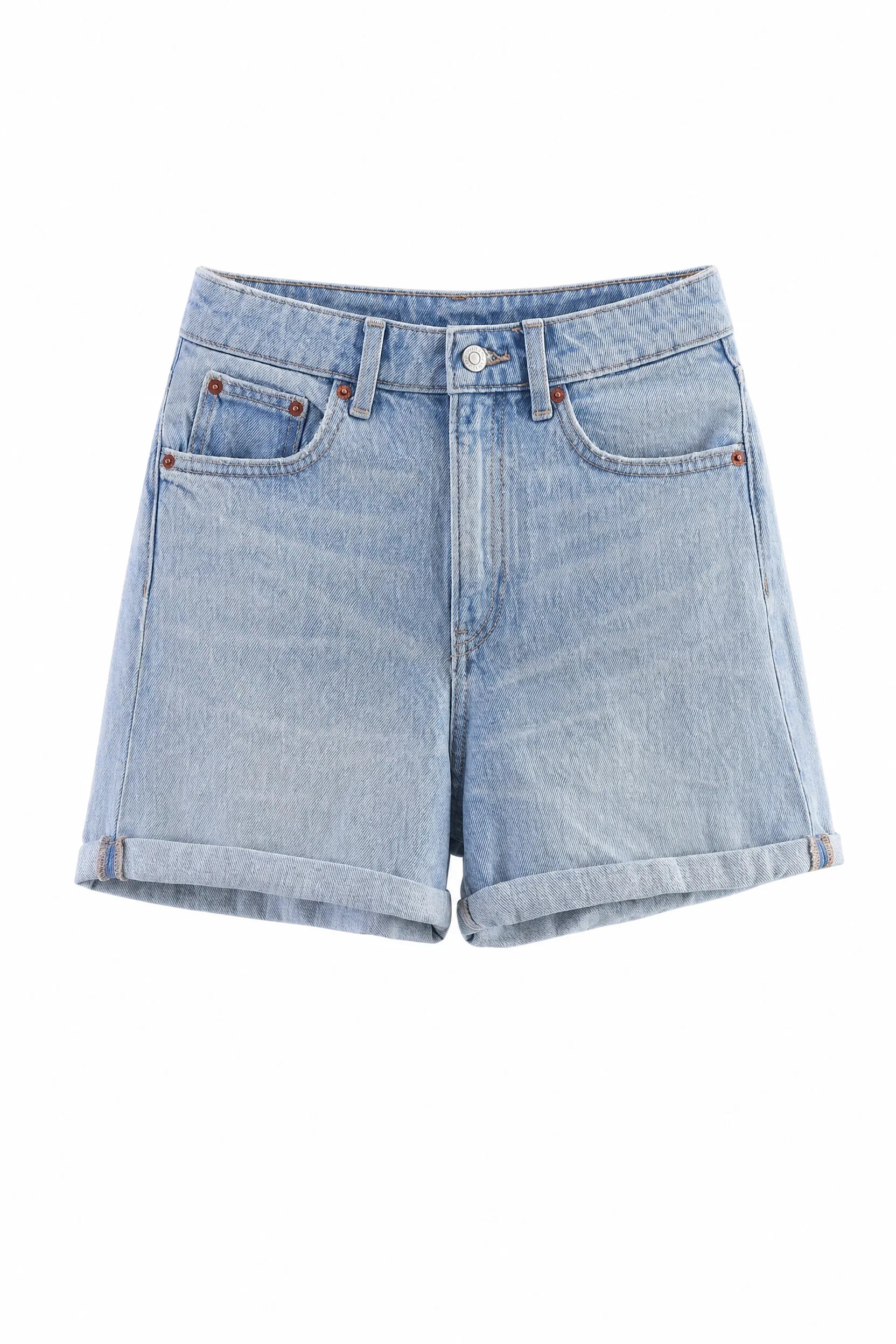 Short en jean bleu taille haute | Lounelle Paris