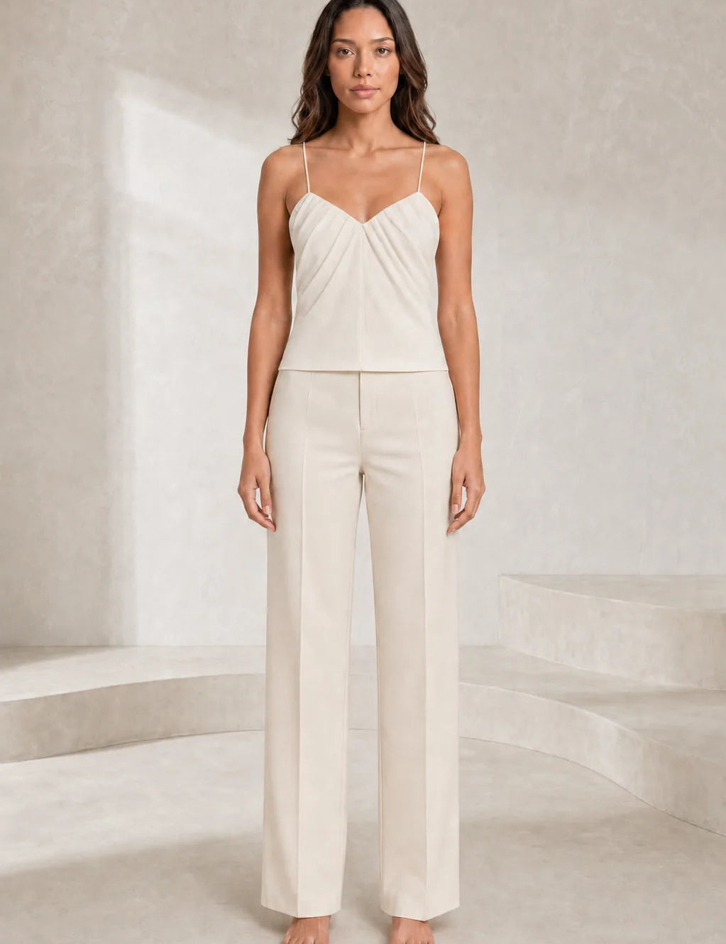 Top écru drapé dos nu | Lounelle Paris