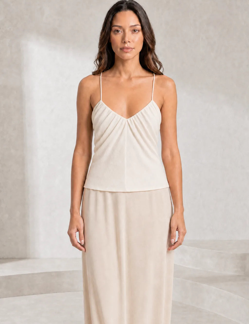Top écru drapé dos nu | Lounelle Paris