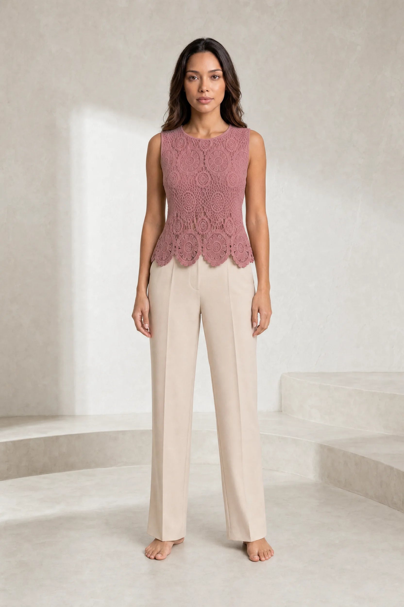 Top en dentelle bretelles larges | Lounelle Paris