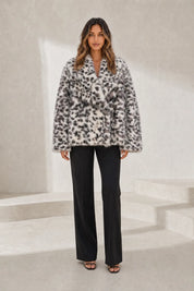 Veste ample fausse fourrure imprimé animalier | Lounelle Paris