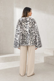 Veste ample fausse fourrure imprimé animalier | Lounelle Paris