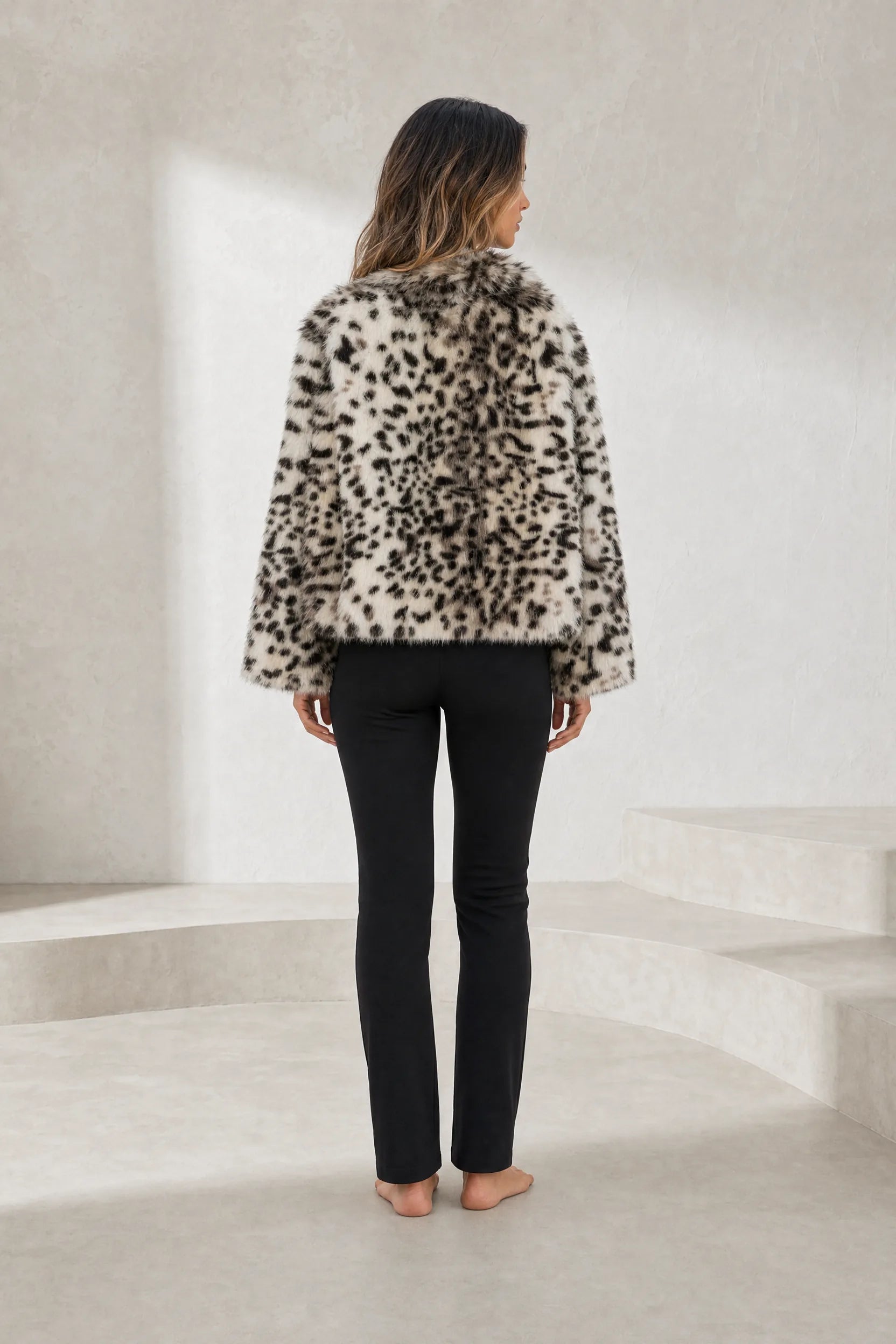 Veste en fausse fourrure imprimé animalier | Lounelle Paris