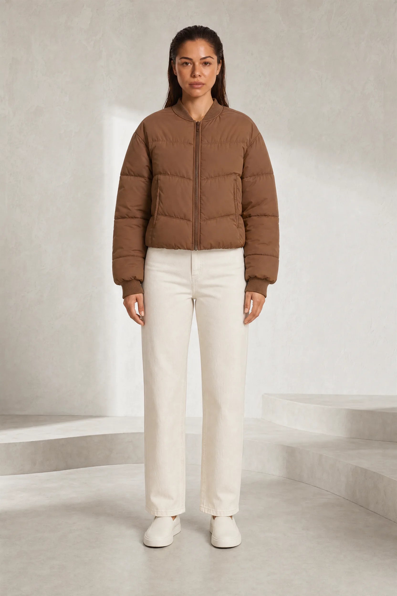 Veste matelassée courte col baseball | Lounelle Paris