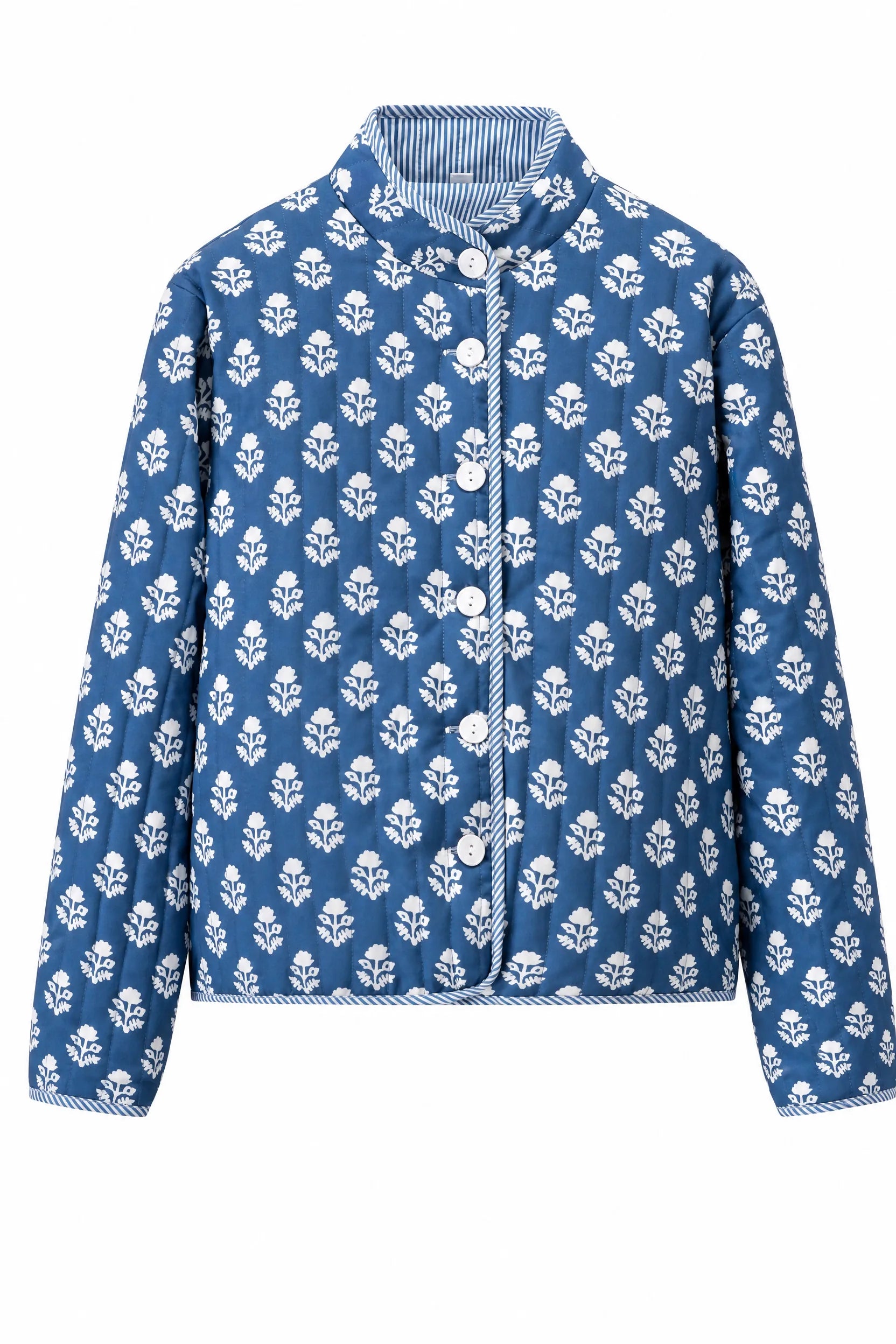 Veste matelassée imprimée col montant | Lounelle Paris